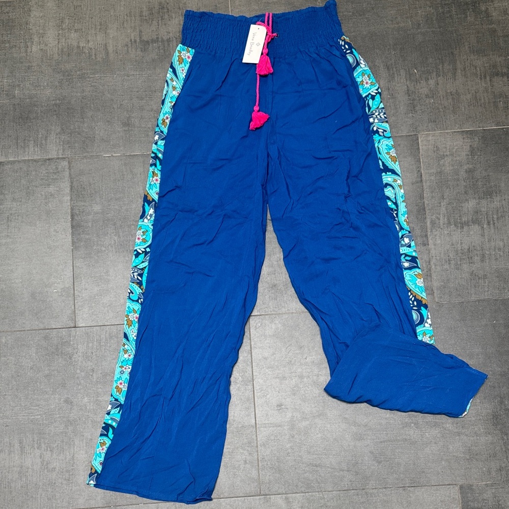 Vera Bradley Women’s  Blue Pants with Patterned Trim
